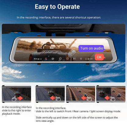 Roadrivr™  Rear View Mirror Dash Camera 4K Resolution