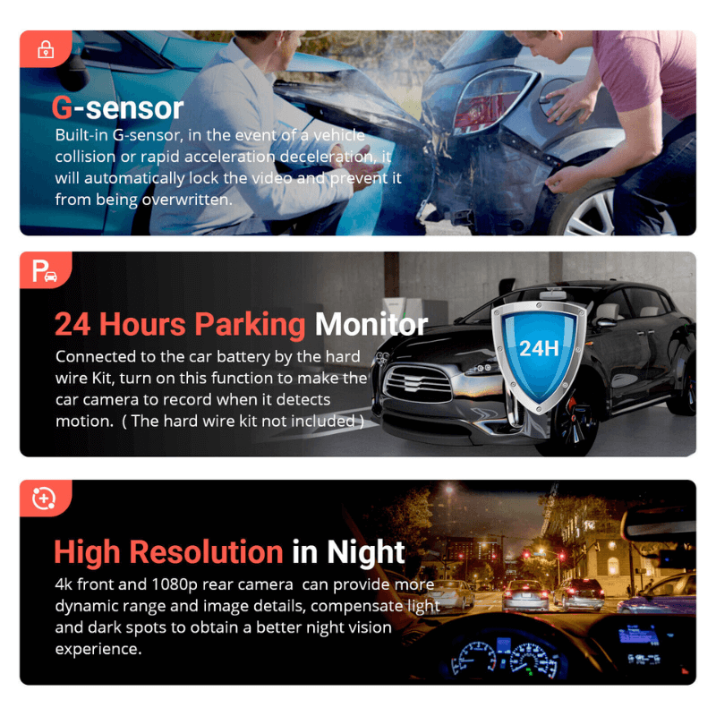 Roadrivr™  Rear View Mirror Dash Camera 4K Resolution