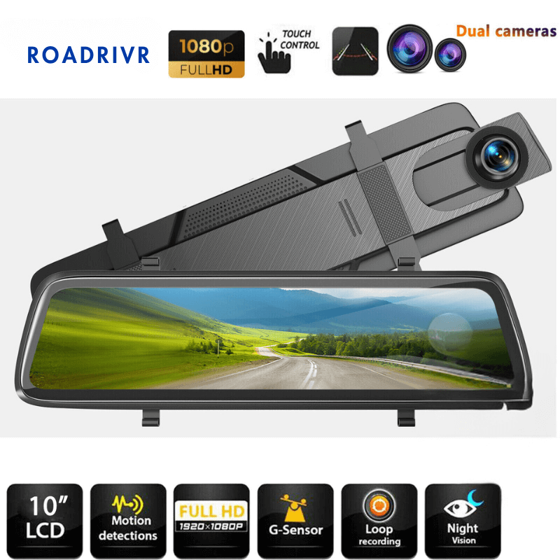 Roadrivr™  Rear View Mirror Dash Camera 1080P Resolution