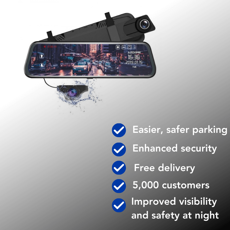 Roadrivr™  Rear View Mirror Dash Camera 1080P Resolution